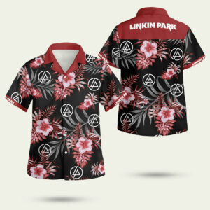 Linkin park rock band tropical flower hawaiian shirt