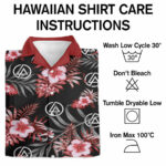 Linkin park rock band tropical flower hawaiian shirt care instruction