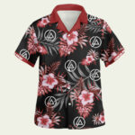 Linkin park rock band tropical flower hawaiian shirt front side