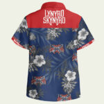 Lynyrd skynyrd american rock band blue hawaiian shirt back side