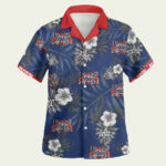 Lynyrd skynyrd american rock band blue hawaiian shirt front side