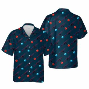 M416 Gun And Chrysanthemum Flower Apple Pattern Hawaiian Shirt