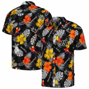 Martin Truex Jr Margaritaville Black Island Life Floral Party Hawaiian Shirt