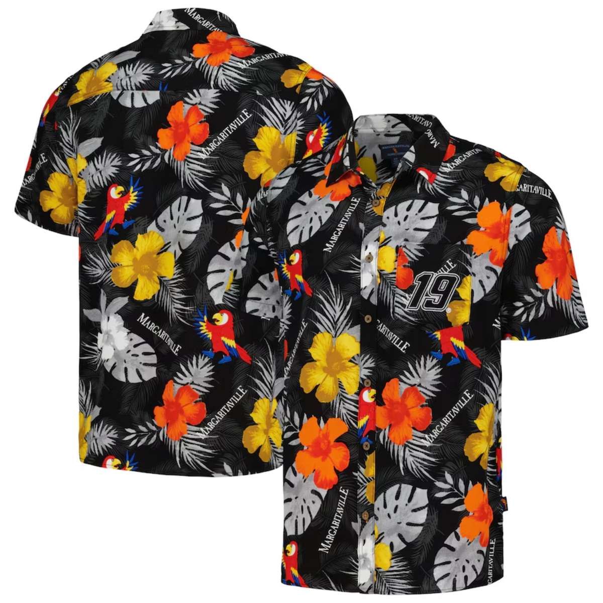 Martin Truex Jr Margaritaville Black Island Life Floral Party Hawaiian Shirt
