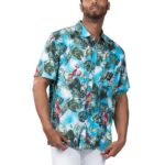 Martin Truex Jr Margaritaville Light Blue Jungle Parrot Party Hawaiian Shirt