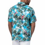 Martin Truex Jr Margaritaville Light Blue Jungle Parrot Party Hawaiian Shirt Back