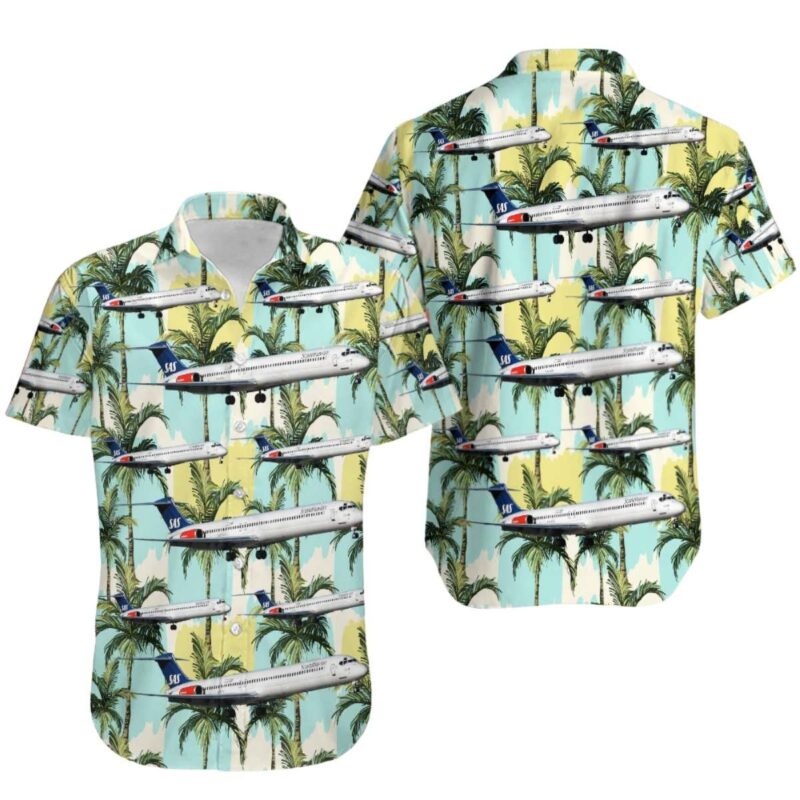 Mcdonnell Douglas Md 81 Scandinavian Airlines Sas Hawaiian Shirt