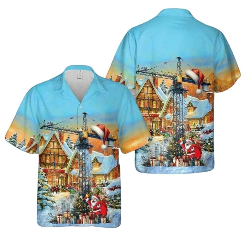 Merry Christmas Crane Hawaiian Shirt