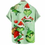 Merry Christmas Grinch Santa Claus Hawaiian Shirt Back