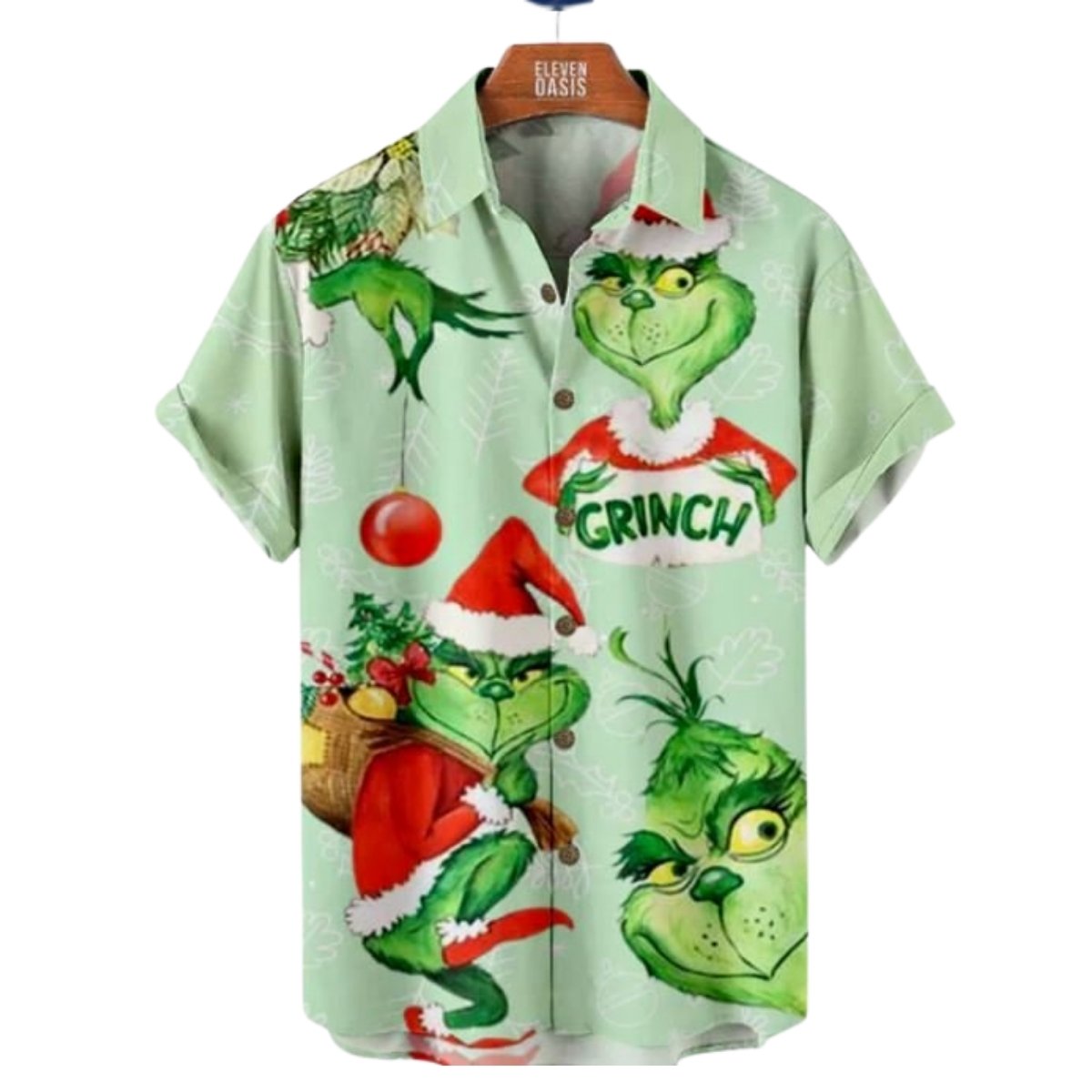 Merry Christmas Grinch Santa Claus Hawaiian Shirt