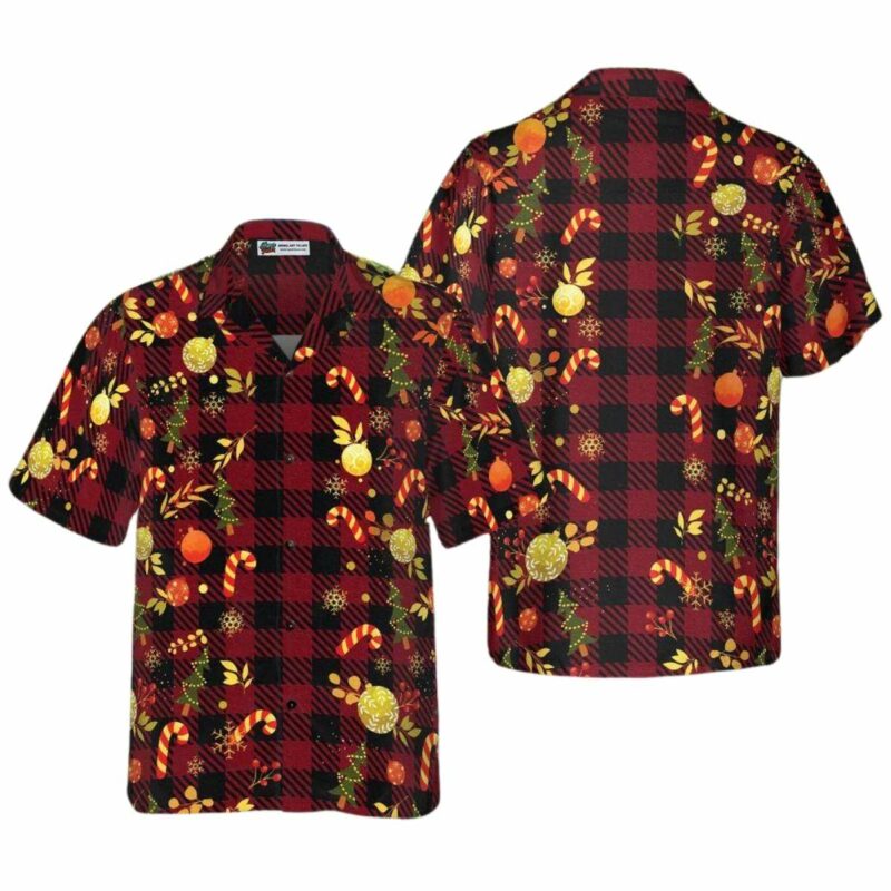 Merry Christmas Red Plaid Pattern Hawaiian Shirt