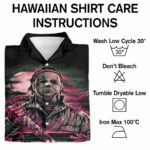 Michael myers get a man will chase after you halloween hawaiian shirt care instruction