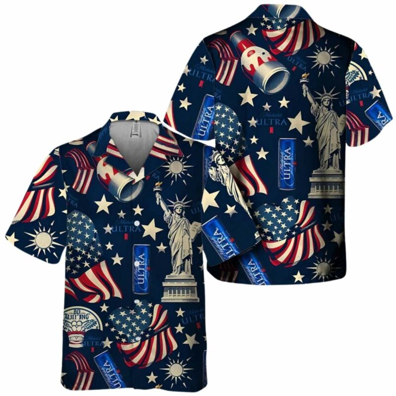 Michelob Ultra Liberties Vintage Flag Hawaiian Shirt