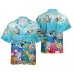Mickey And Friends Diving Tropical Beach Cruise Aloha Summer Vacay Hawaiian Shirt