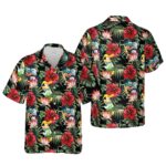 Mickey Mouse Tropical Disney Red Hibiscus Hawaiian Shirt
