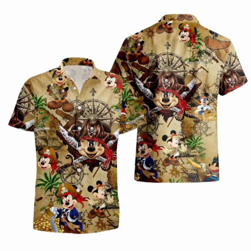 Mickey Mouse Walt Disney Pirates King Hawaiian Shirt