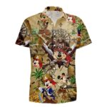 Mickey Mouse Walt Disney Pirates King Hawaiian Shirt Front