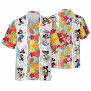 Mickey Vs Minnie Mouse Tropical Beach Trip Colorful Summer Hawaiian Shirt