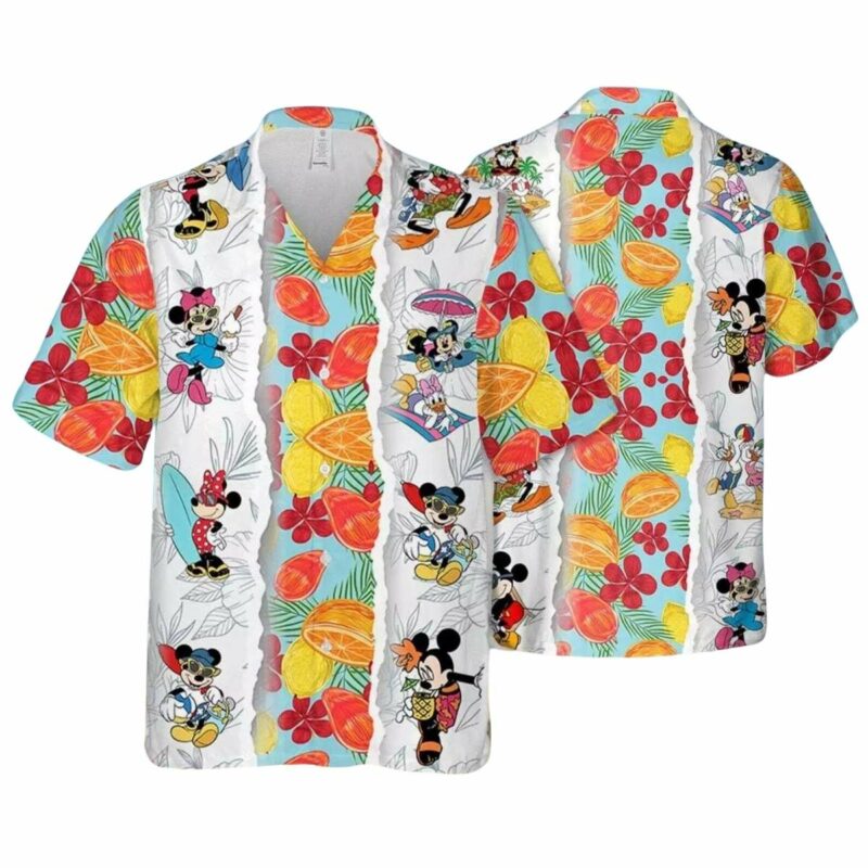 Mickey Vs Minnie Mouse Tropical Beach Trip Colorful Summer Hawaiian Shirt