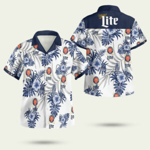 Miller lite logo hawaiian shirt