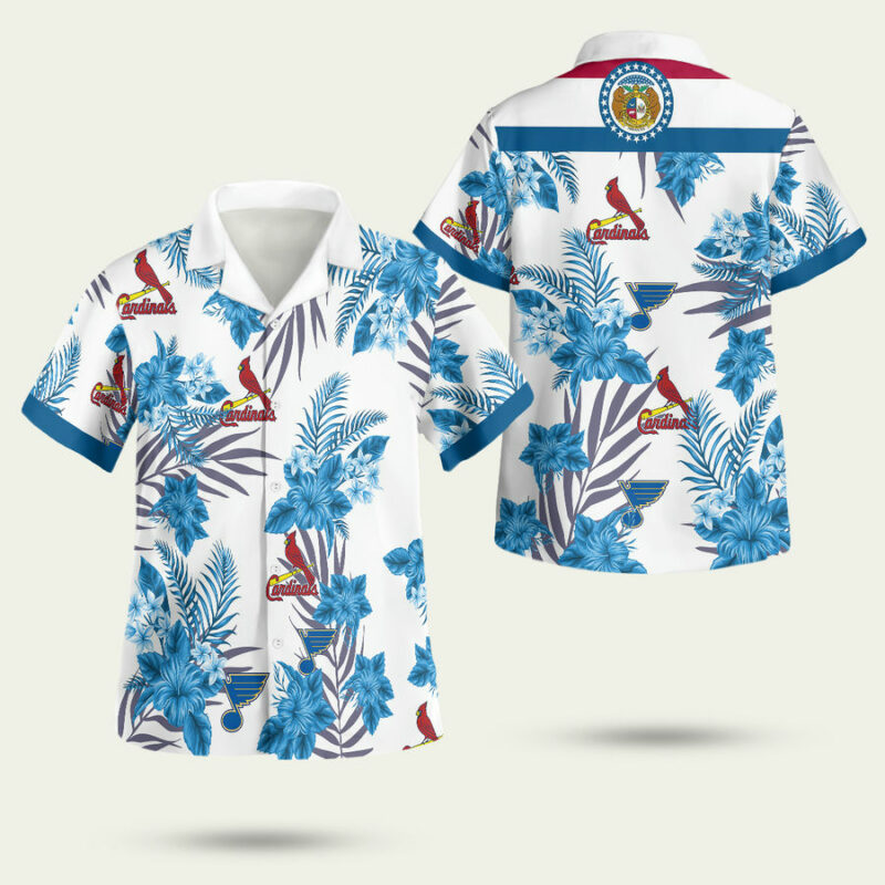 Missouri Sports Cardinals Blues Hawaiian Shirt 1