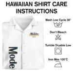 Modelo special white hawaiian shirt care instructions