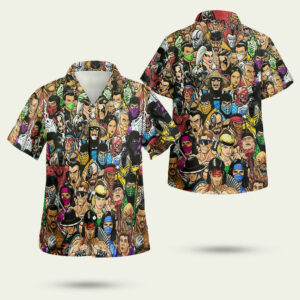 Mortal kombat character hawaiian shirt