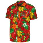 NASCAR Margaritaville Red Island Life Floral Party Hawaiian Shirt Front