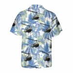 Navy Bell Twin Huey Hawaiian Shirt Back
