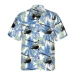 Navy Bell Twin Huey Hawaiian Shirt Front