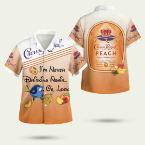 Nemo crown royal peach whiskey hawaiian shirt