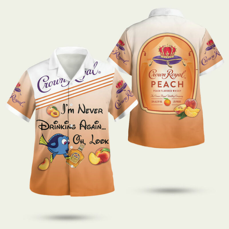 Nemo Crown Royal Peach Whiskey Hawaiian Shirt