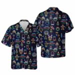Neon Christmas Xmas Hawaiian Shirt