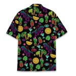 Neon Dinosaur Tropical Hawaiian Shirt Back