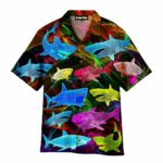 Neon Glowing Shark Hawaiian Shirt