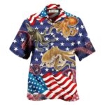 Octopus Independence Day Usa Flag Hawaiian Shirt Front
