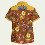 One piece anime hawaiian shirt back side