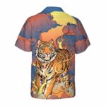 Oriental Powerful Tiger Hawaiian Shirt Back
