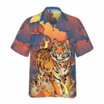 Oriental Powerful Tiger Hawaiian Shirt Front