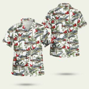 P51 red tail mustang bunny hawaiian shirt