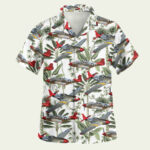 P51 red tail mustang bunny hawaiian shirt front side