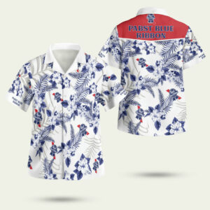 Pabst blue ribbon drinking hawaiian shirt