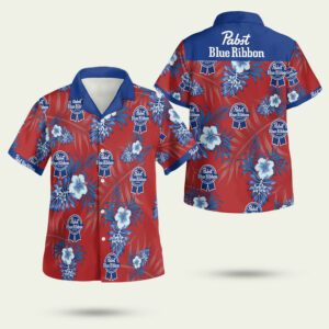 Pabst blue ribbon v hawaiian shirt