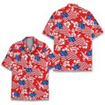 Patriotic 4th of July Red Pattern Hawaiian Shirt