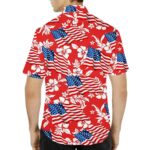 Patriotic 4th of July Red Pattern Hawaiian Shirt Back 1
