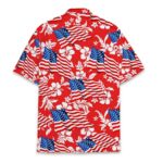 Patriotic 4th of July Red Pattern Hawaiian Shirt Back