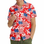 Patriotic 4th of July Red Pattern Hawaiian Shirt Front 1