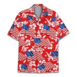 Patriotic 4th of July Red Pattern Hawaiian Shirt Front
