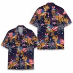 Patriotic Dinosaur American Flag 4th of July Hawaiian Shirt