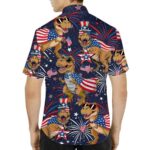 Patriotic Dinosaur American Flag 4th of July Hawaiian Shirt Back 1